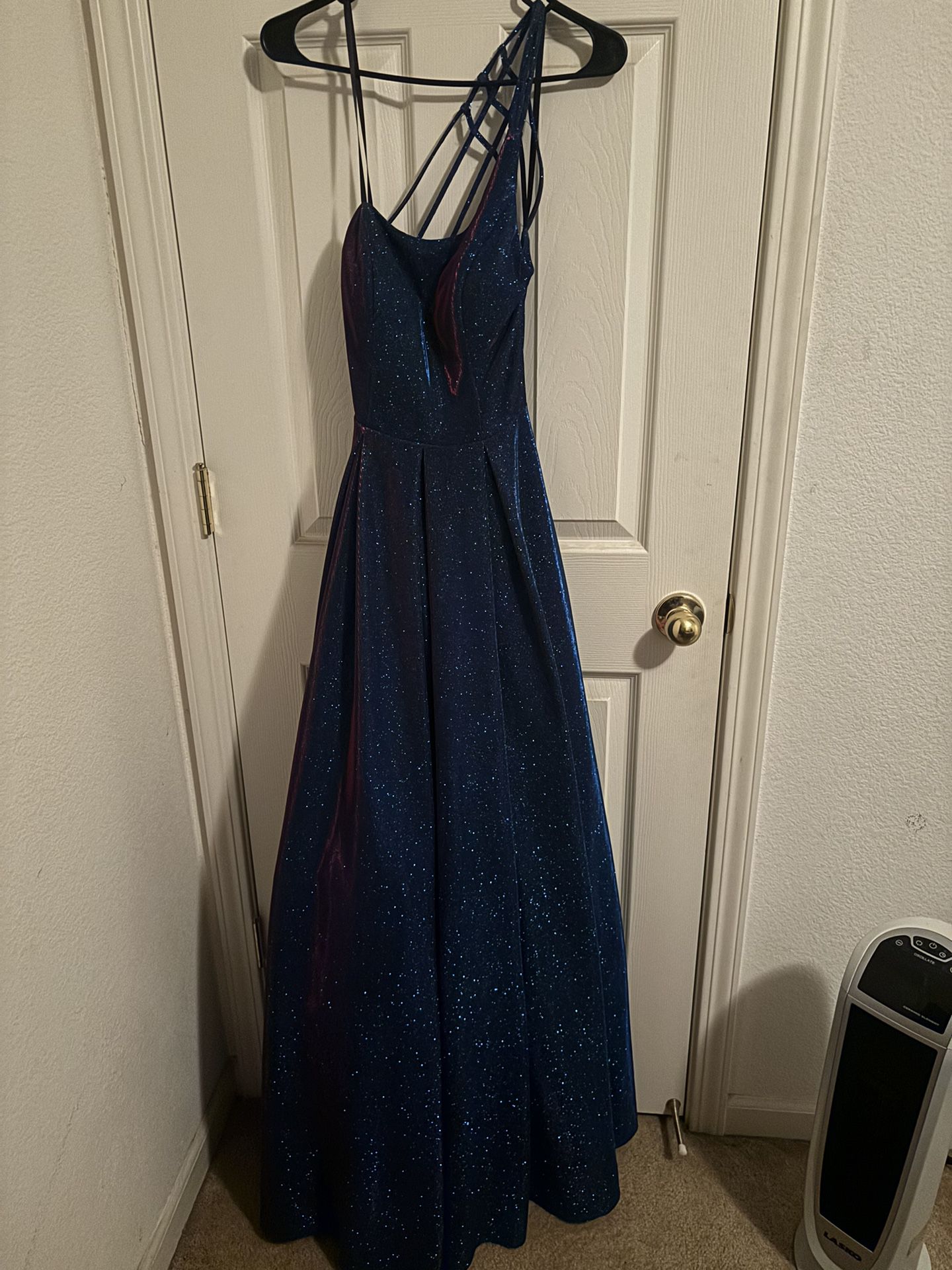 Glittery Blue/pink Reflecting Prom Dress 