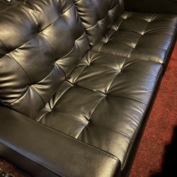 black leather Couch