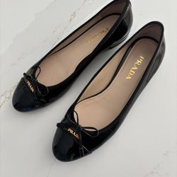 Woman's PRADA Flat Shoes Black 36 1/5 Size