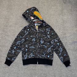 BAPE SPACE CAMO SHARK HOODIE 