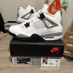 Size 6.5Y / 8 Womens - Air Jordan 4 Retro White Cement (2025)