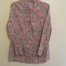 Banana Republic Blouse.  Pink/White Paisley - Women’s Size M - Cotton Blend