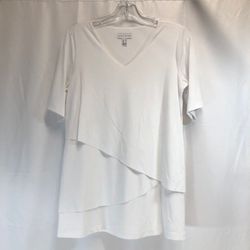 Susan Graver Liquid Knit Elbow Sleeve Tiered Tunic