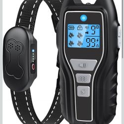 Rechargeable Dog Shock Collar – Waterproof E-Collar with Remote, Beep, Vibration, Shock & Light (8–150 lbs, Grey)