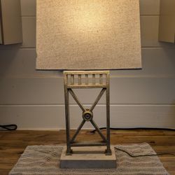 Unique Vintage Brutalist Tabletop Lamp 