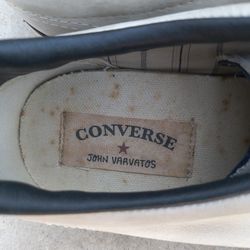 RARE🔥 Converse John x Varvatos Leather Star Player OX White Navy Unisex M9 W11