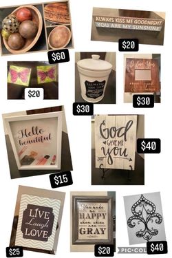 LOTS OF HOME DECOR - PRICES UNDER/BESIDE PIC - FIRM