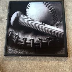 Framed Baseball Wall Art 