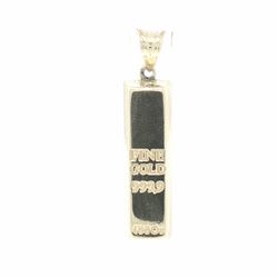 Men’s or Women’s 10k Yellow Gold 1.25” Inch Gold Bullion Bar Pendant for Necklace GP3138692