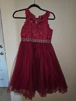 Vestido elegante color vino para niña | Como nuevo