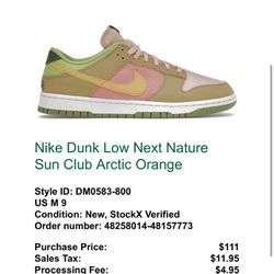 Nike Low Dunk Arctic Orange 9M | 10.5W