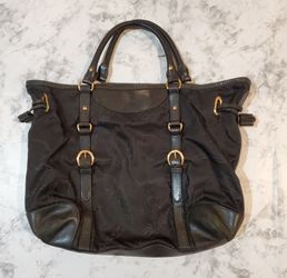 Vintage Lauren Ralph Lauren Logo & Horseshoe Pattern Leather Toto Purse Handbag