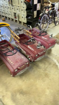 Pedal fire trucks. Three total