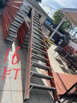 Escalera 16 pies de fibra de vidrio doble subida casi nueva 