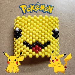 Pokémon: Pikachu Full Face Kandi Cuff (Handmade)