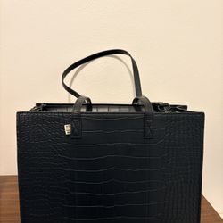 Beis Black Croc Bag