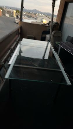 Glass tip and crome frame table