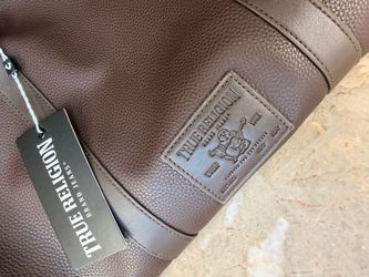 True Religion Brown Leather Duffle Bag