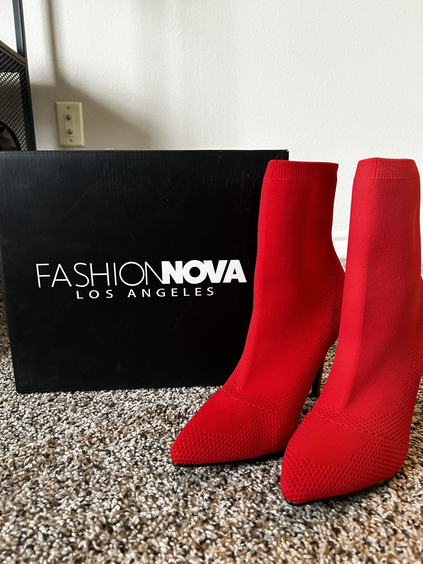 Red Knit Booties