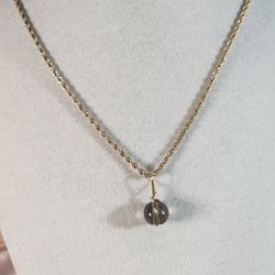 New Stainless Steel Smoky Quartz Necklace