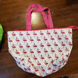 flaming beach grocery carry all  zippered shoulder tote bag handbag