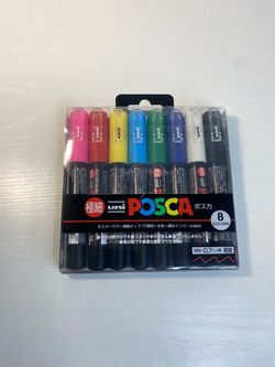 Marker Paint Pen Uni POSCA PC-1M 8C Extra Fine Tip 0.7mm 8 Color JAPAN Import