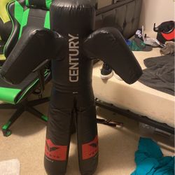 Century punching in wrestling bag