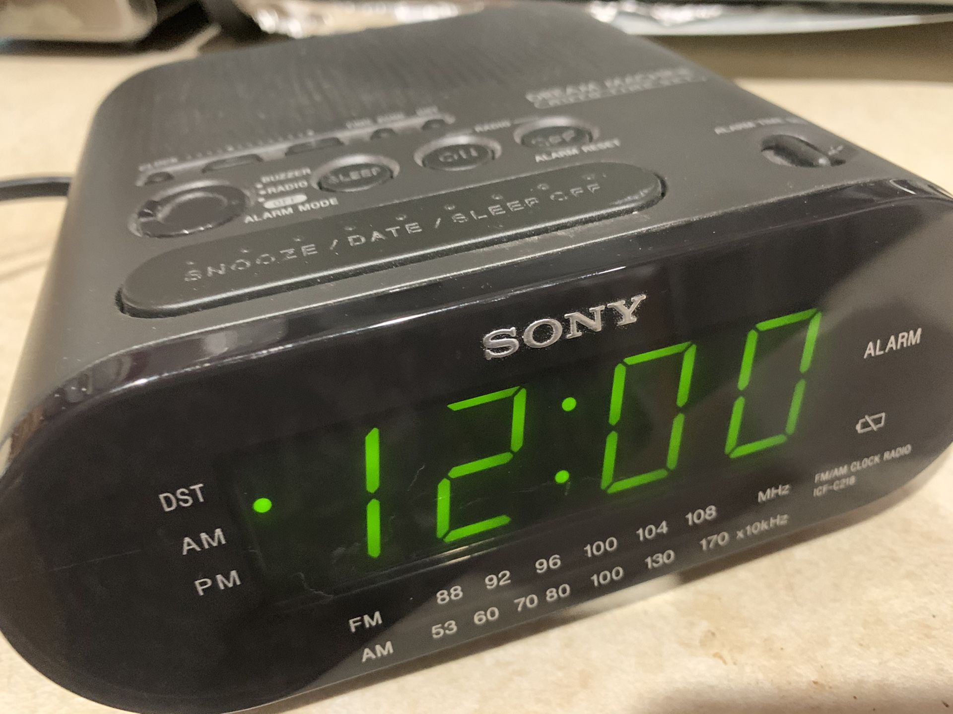 Sony alarm, Clock and radio