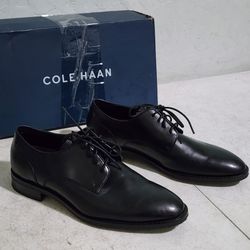 Men's sz 7 M Cole Haan Lenox Hill Cap-Toe British BLACK Leather Oxford Shoes