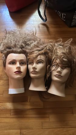 Cosmetology Mannequin Heads with Hair – Set of 3