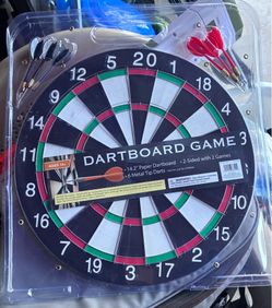 Dart Board, Double Sided w Darts