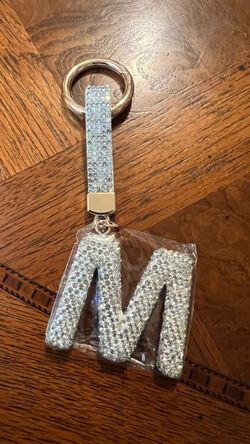 Letter M Rhinestone Keychain