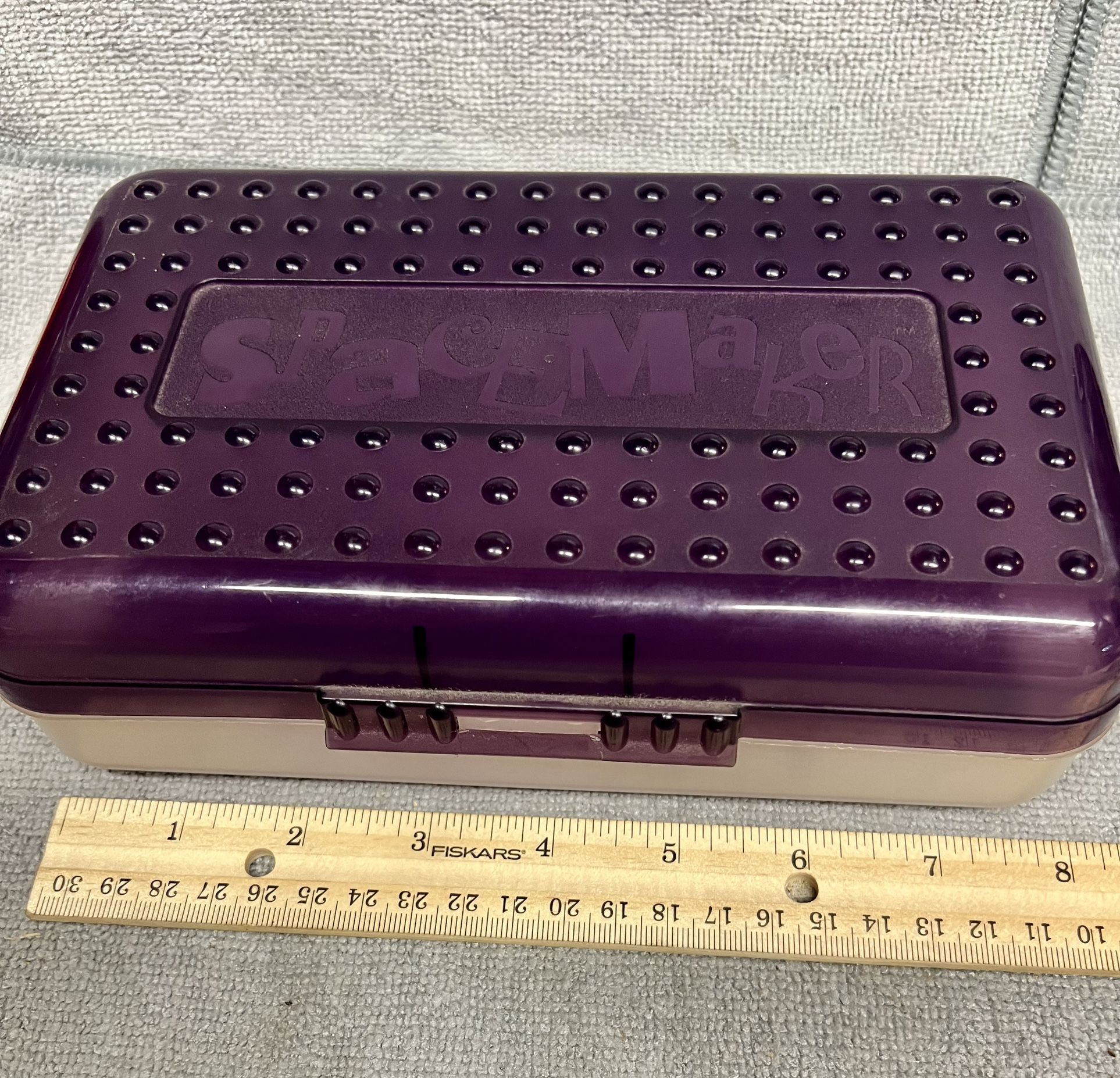SpaceMaker Pencil Box Case Purple Frosted Bottom Vintage 90s