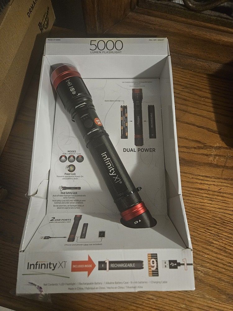 5000 Lumen Rechargeable Flashlight