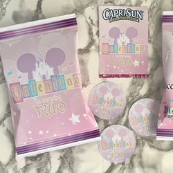Disneyland Park Birthday Theme Party Labels Water Chip Bags Hersheys 