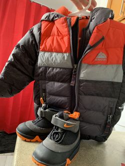 Nike snow/rain boots & Snozu jacket