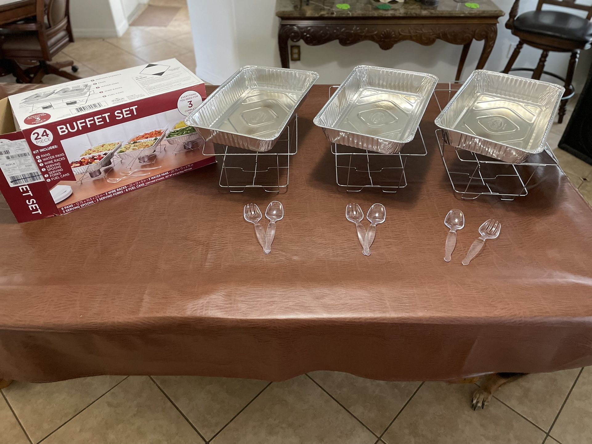 3 Sterno Buffet Or Chafing Party Wire Racks And Water Trays