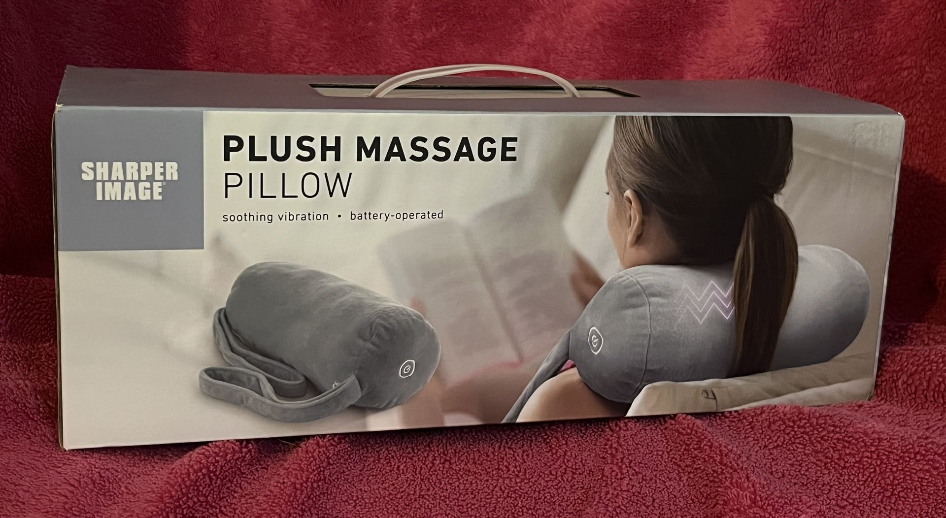 Sharper Image Battery Operated Plush Massage Pillow NEW!