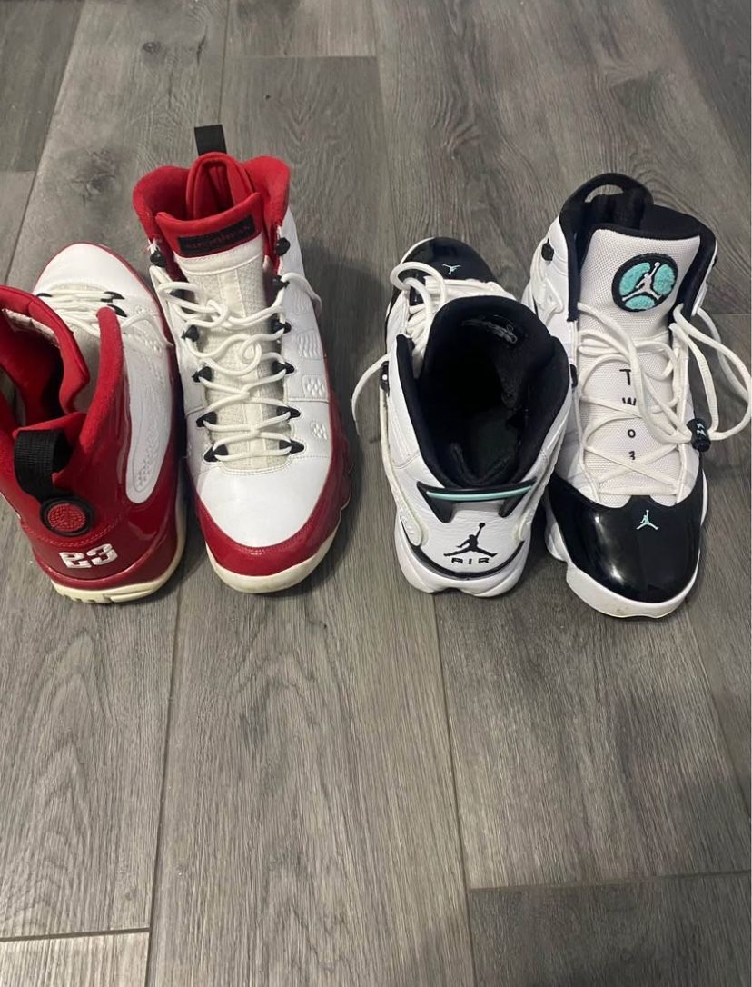 Air Jordan 9 Red  and Air Jordan 6 