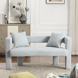 Modern Chenille Loveseat Sofa, 51" W Upholstered Accent Couch with Plywood Feet, Comfy Couch Rack for Living Room, Bedroom, Leisure Areas (