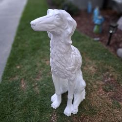 48” Borzoi Dog Statue – Large White Garden Decor