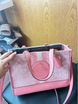 Pink coach dempsey tote bag