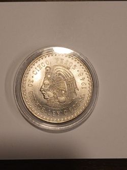1948 Mexican Silver 5 Pesos NOT FREE
