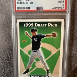 93 Tops Derek Jeter 1992 Draft Pick GRADED (PSA 9)