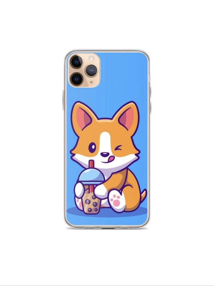 Cute Boba Tea Corgi iPhone Case