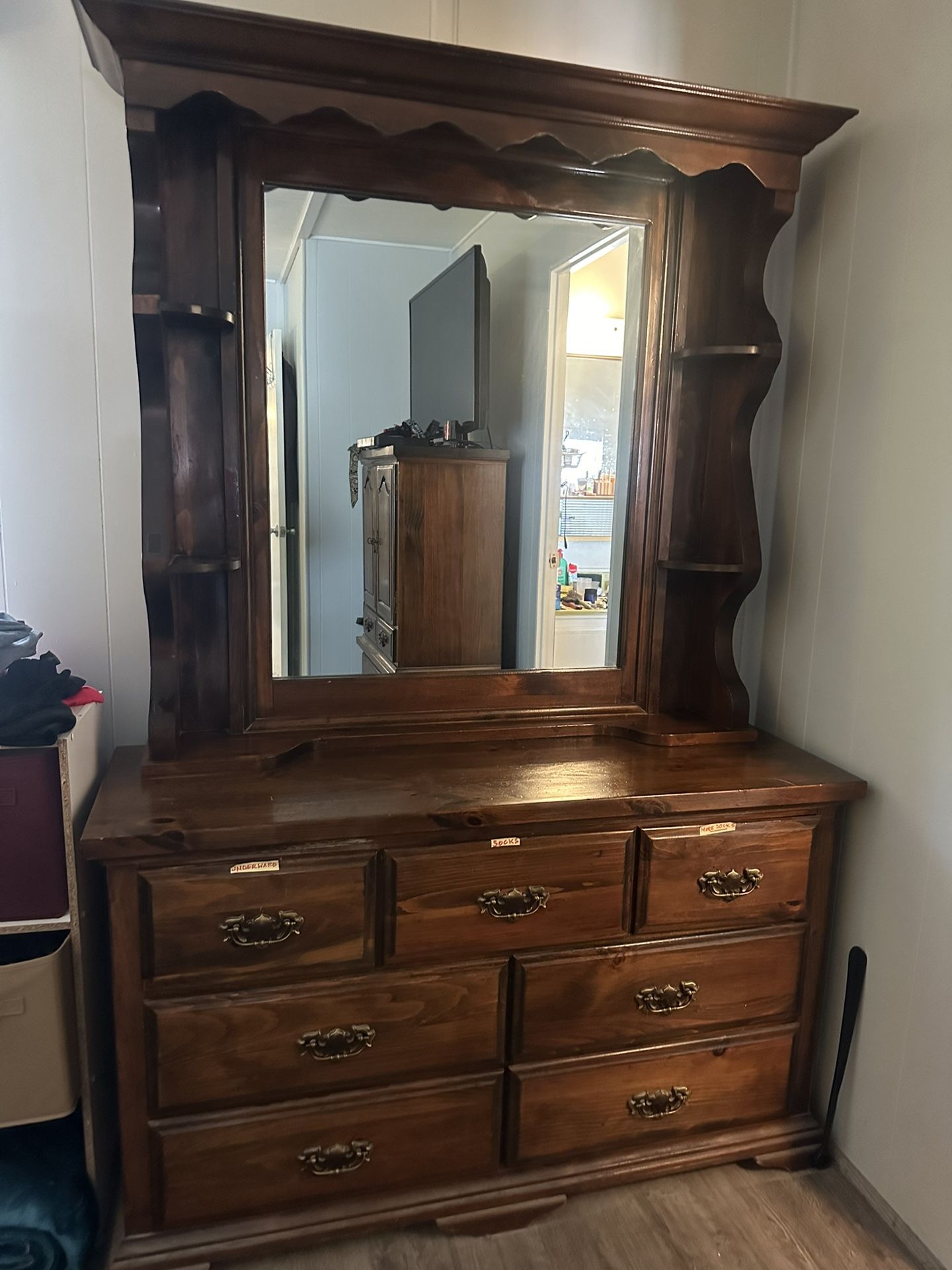 Dresser With Mirror & Night Stand