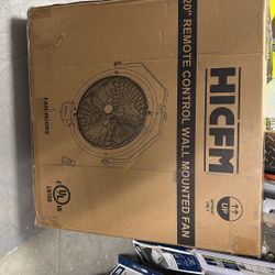 Hicfm 20” Remote Control. Wall Mounted Fan