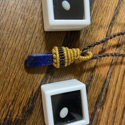 2 Opals & Lapis Pendant