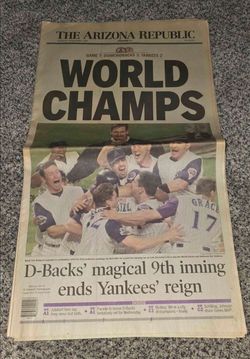 The Arizona Republic World Series Champions Newspaper (Nov 5, 2001)