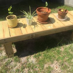 Repurposed Wood Planter Bench